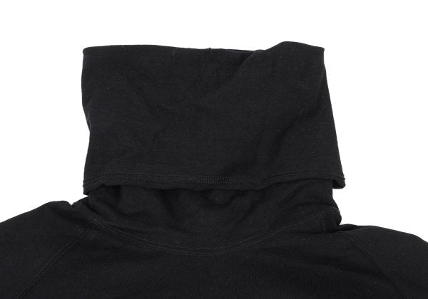 S'YTE Black Cotton Raw Edge Layered Turtleneck Top Size M