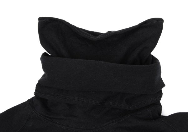 S'YTE Black Cotton Raw Edge Layered Turtleneck Top Size M
