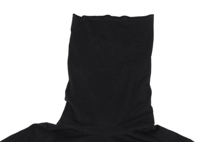 S'YTE Black Cotton Raw Edge Layered Turtleneck Top Size M