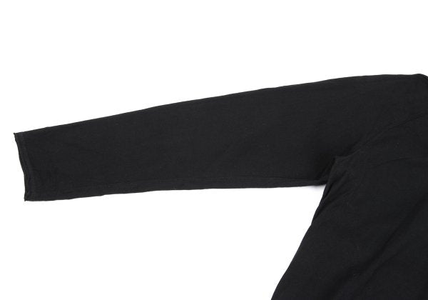S'YTE Black Cotton Raw Edge Layered Turtleneck Top Size M