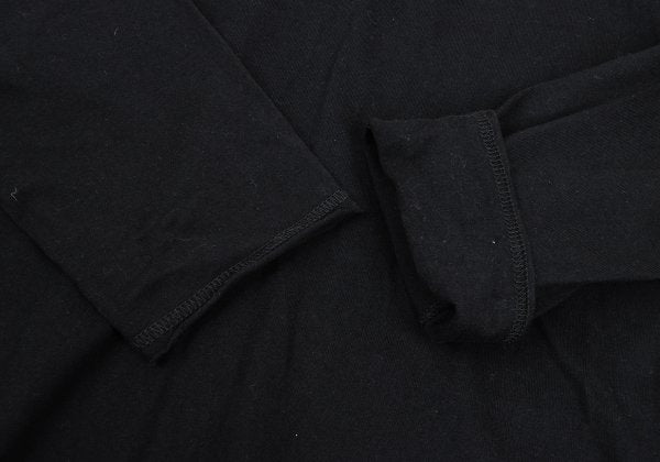 S'YTE Black Cotton Raw Edge Layered Turtleneck Top Size M