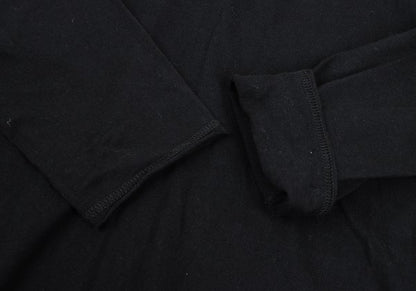 S'YTE Black Cotton Raw Edge Layered Turtleneck Top Size M