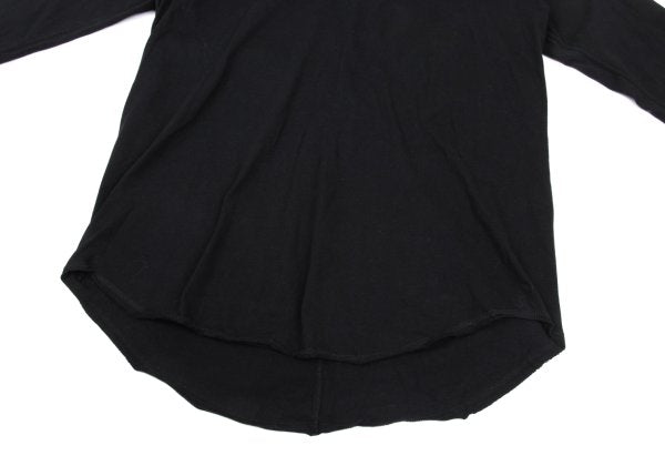 S'YTE Black Cotton Raw Edge Layered Turtleneck Top Size M