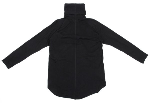 S'YTE Black Cotton Raw Edge Layered Turtleneck Top Size M