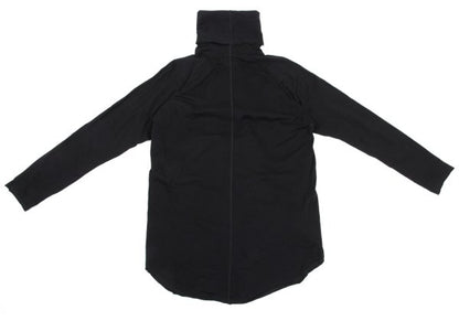 S'YTE Black Cotton Raw Edge Layered Turtleneck Top Size M