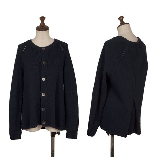 COMME des GARCONS Needle-Punch Crew Cardigan Navy Size M