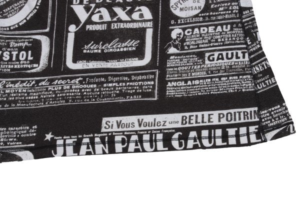 Jean Paul GAULTIER FEMME Printed Black Off-White T-Shirt Size 40