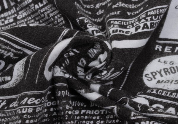 Jean Paul GAULTIER FEMME Printed Black Off-White T-Shirt Size 40