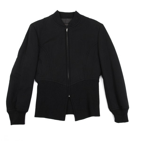 COMME des GARCONS Wool Curve Zip Jacket Black Size M