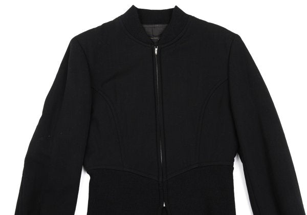 COMME des GARCONS Wool Curve Zip Jacket Black Size M