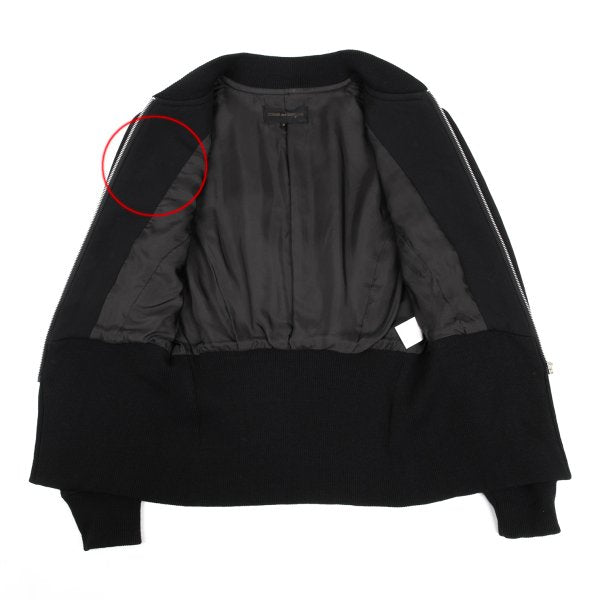 COMME des GARCONS Wool Curve Zip Jacket Black Size M