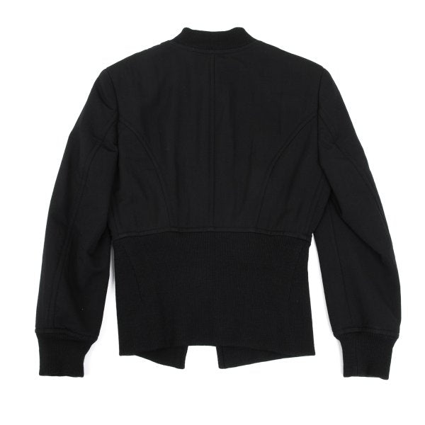 COMME des GARCONS Wool Curve Zip Jacket Black Size M