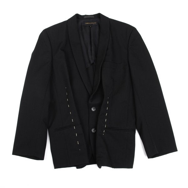 COMME des GARCONS Wool Stitch Shawl Jacket Black Size S