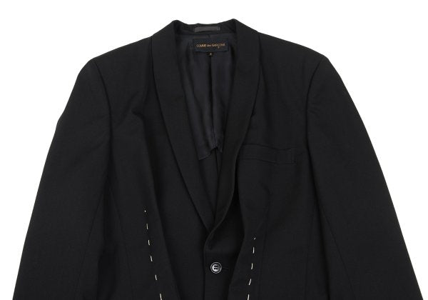 COMME des GARCONS Wool Stitch Shawl Jacket Black Size S