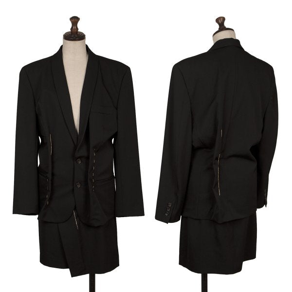 COMME des GARCONS Wool Stitch Shawl Jacket Black Size S