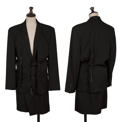 COMME des GARCONS Wool Stitch Shawl Jacket Black Size S