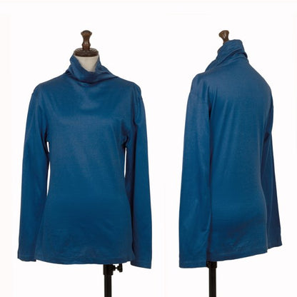 Yohji Yamamoto FEMME Cotton High-Neck Long Top Blue Size M