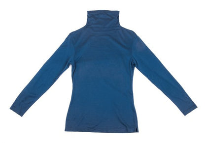 Yohji Yamamoto FEMME Cotton High-Neck Long Top Blue Size M