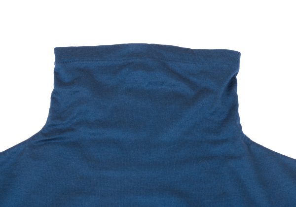 Yohji Yamamoto FEMME Cotton High-Neck Long Top Blue Size M