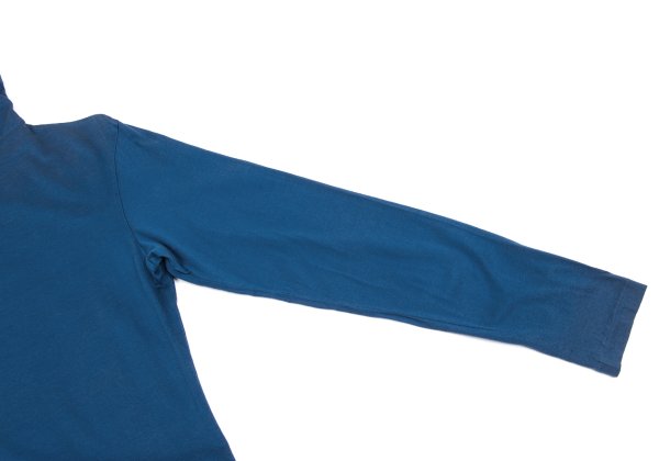 Yohji Yamamoto FEMME Cotton High-Neck Long Top Blue Size M