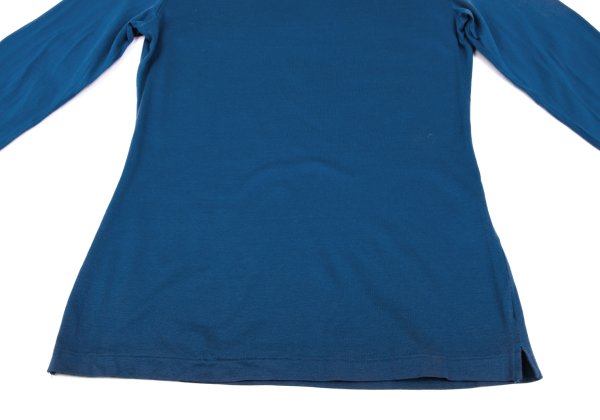 Yohji Yamamoto FEMME Cotton High-Neck Long Top Blue Size M