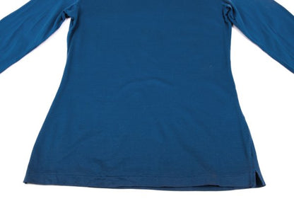 Yohji Yamamoto FEMME Cotton High-Neck Long Top Blue Size M