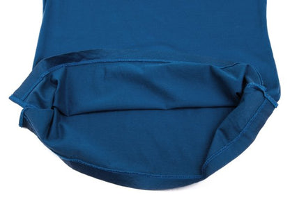 Yohji Yamamoto FEMME Cotton High-Neck Long Top Blue Size M