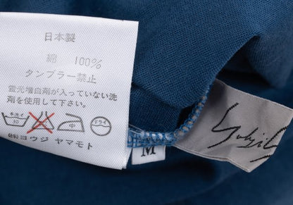 Yohji Yamamoto FEMME Cotton High-Neck Long Top Blue Size M