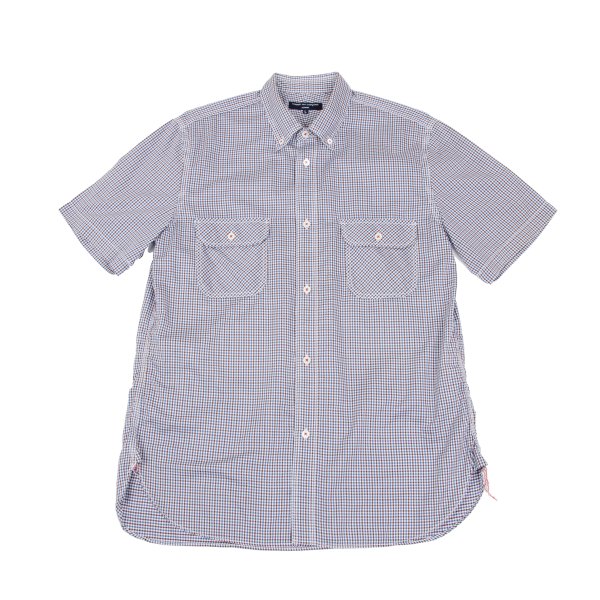 COMME des GARCONS HOMME Blue Check Flap Pocket Shirt Size L