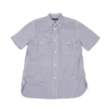 COMME des GARCONS HOMME Blue Check Flap Pocket Shirt Size L
