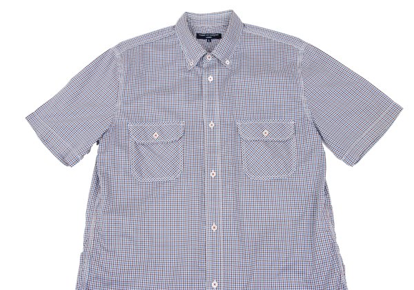 COMME des GARCONS HOMME Blue Check Flap Pocket Shirt Size L