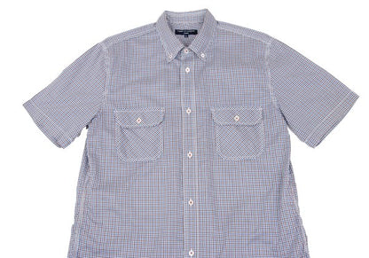 COMME des GARCONS HOMME Blue Check Flap Pocket Shirt Size L