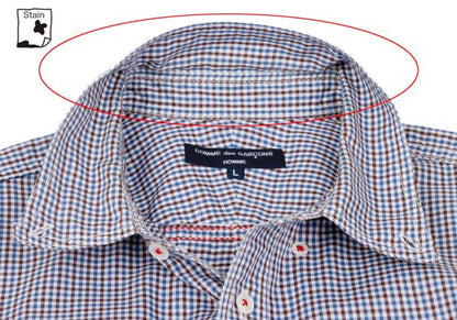COMME des GARCONS HOMME Blue Check Flap Pocket Shirt Size L