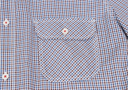 COMME des GARCONS HOMME Blue Check Flap Pocket Shirt Size L