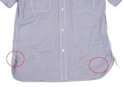 COMME des GARCONS HOMME Blue Check Flap Pocket Shirt Size L
