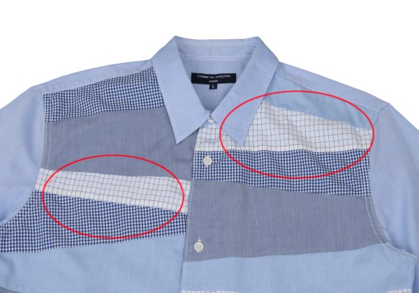 COMME des GARCONS HOMME Light Blue Panel Design Shirt Size L