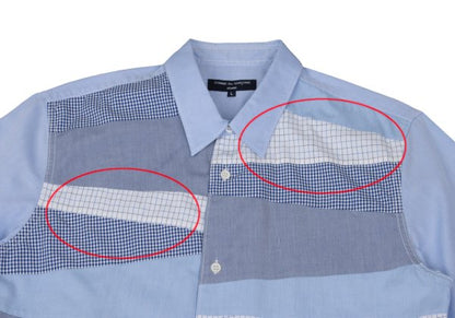 COMME des GARCONS HOMME Light Blue Panel Design Shirt Size L