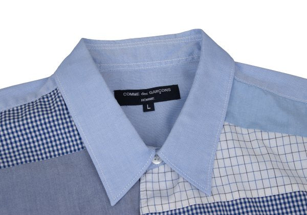 COMME des GARCONS HOMME Light Blue Panel Design Shirt Size L