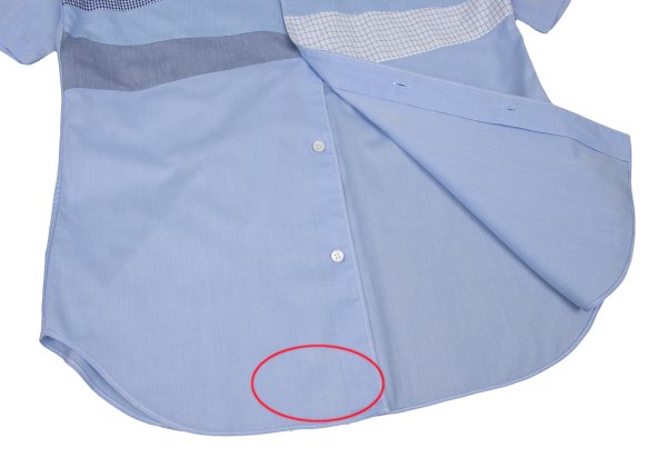 COMME des GARCONS HOMME Light Blue Panel Design Shirt Size L