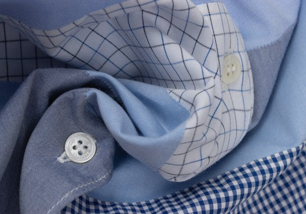 COMME des GARCONS HOMME Light Blue Panel Design Shirt Size L