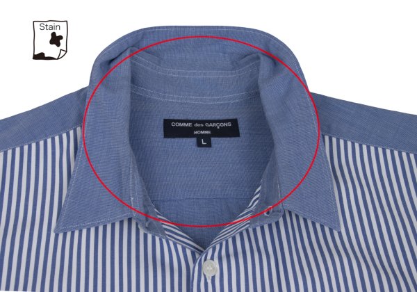 COMME des GARCONS HOMME Cotton Front Shirt Blue Size L