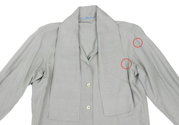 PRADA Bow Tie Neck Blouse Gray Size M