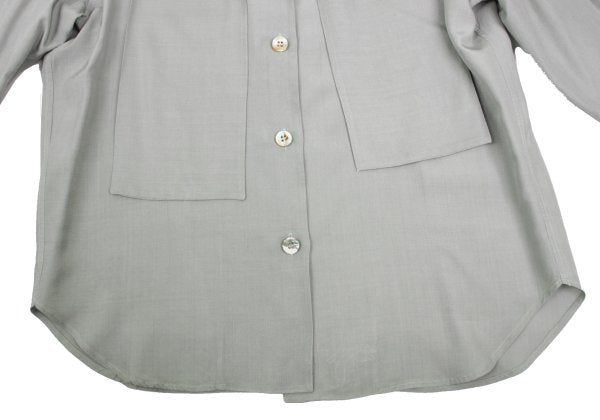 PRADA Bow Tie Neck Blouse Gray Size M
