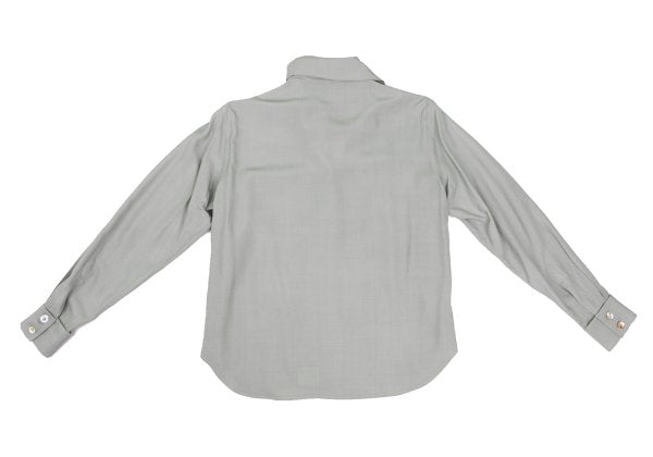 PRADA Bow Tie Neck Blouse Gray Size M