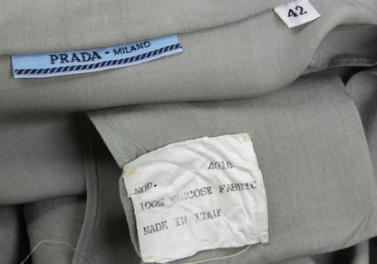 PRADA Bow Tie Neck Blouse Gray Size M