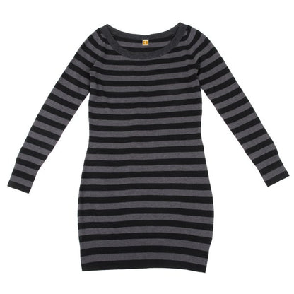 BOSS ORANGE HUGO BOSS Wool Silk Border Tunic Blk/Grey Knit Size M