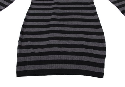 BOSS ORANGE HUGO BOSS Wool Silk Border Tunic Blk/Grey Knit Size M