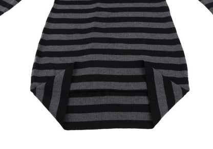 BOSS ORANGE HUGO BOSS Wool Silk Border Tunic Blk/Grey Knit Size M