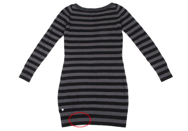 BOSS ORANGE HUGO BOSS Wool Silk Border Tunic Blk/Grey Knit Size M