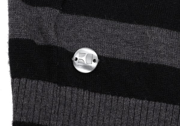 BOSS ORANGE HUGO BOSS Wool Silk Border Tunic Blk/Grey Knit Size M